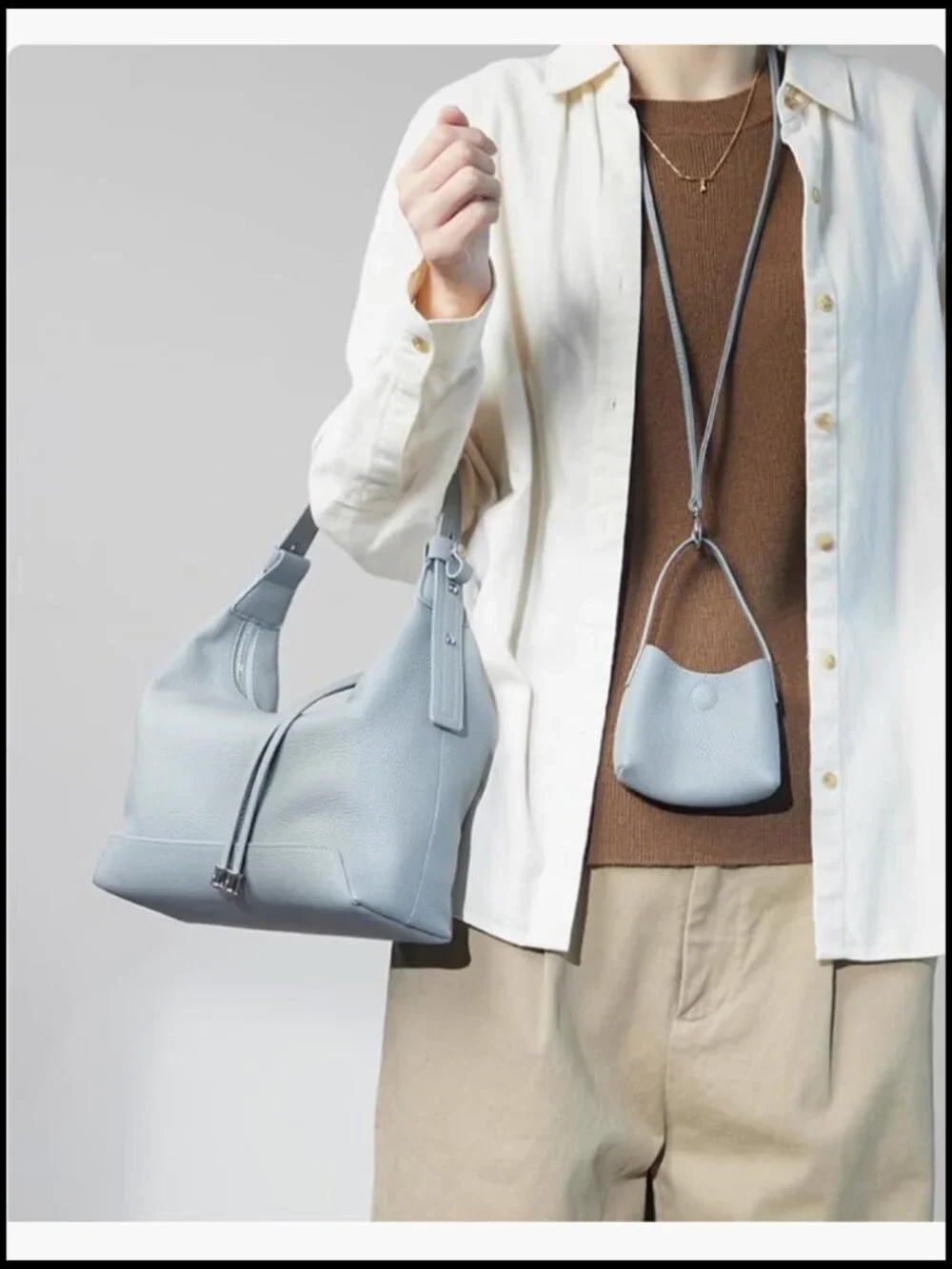 Genuine Leather Hobo Crossbody Bag Slouchy Crescent Shoulder Purse Adjustable